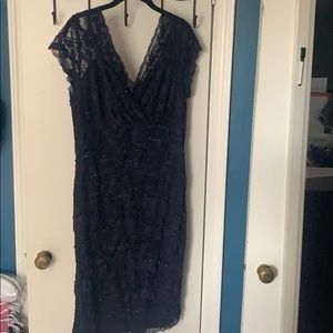 Navy lace sequin dress